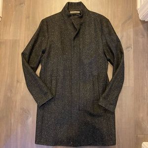 Zara Wool-blend Tweed  Peacoat - Dark Grey Heather - Size M